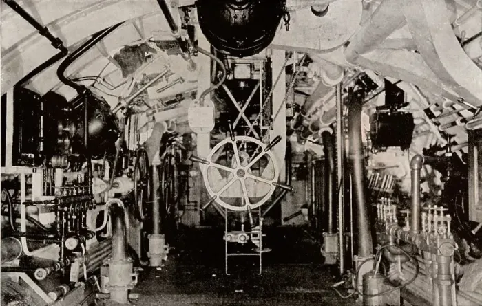 Framed Print : The Engine Room of a Holland Submarine, c1916 Framed Print : The Engine Room of a Holland Submarine, c1916