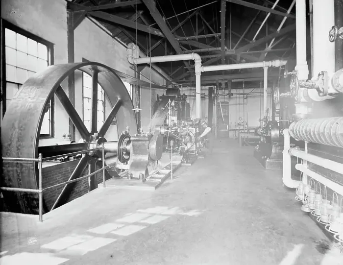 Framed Print : Engine room, Merchants Despatch Transportation Co. between 1900 and 1905. Creator: Unknown Framed Print : Engine room, Merchants Despatch Transportation Co. between 1900 and 1905. Creator: Unknown