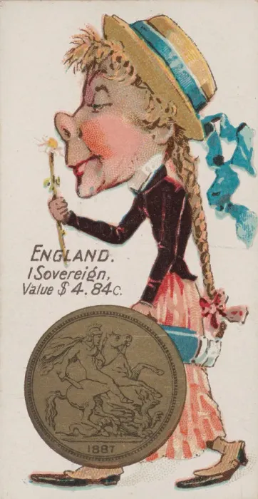 Framed Print : England, 1 Sovereign, from the series Coins of All Nations (N72 Framed Print : England, 1 Sovereign, from the series Coins of All Nations (N72