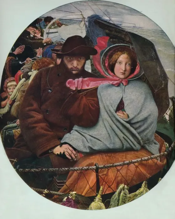 Framed Print : The Last of England, 1855, (1912). Artist: Ford Madox Brown Framed Print : The Last of England, 1855, (1912). Artist: Ford Madox Brown