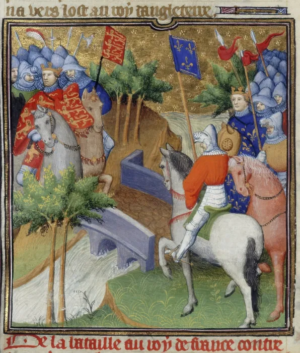 Framed Print : England and France at war, c1415. Creator: Workshop of the Boucicaut Master Framed Print : England and France at war, c1415. Creator: Workshop of the Boucicaut Master