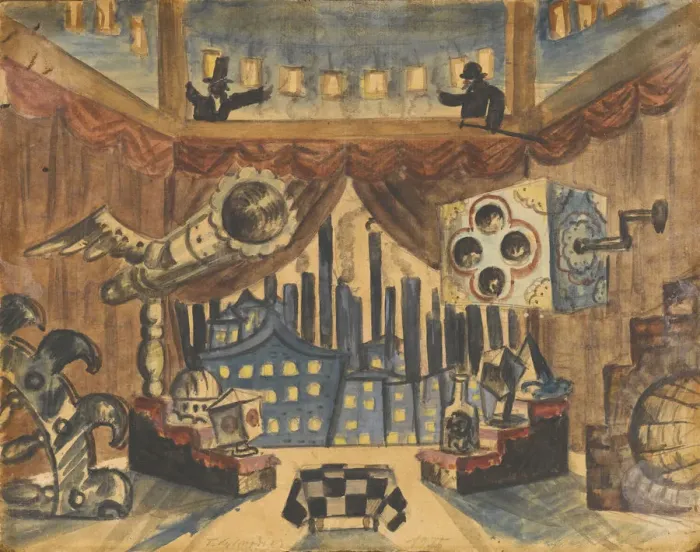 Framed Print : England. Stage design for the theatre play The flea by E. Zamyatin. Artist: Kustodiev, Boris Michaylovich (1878-1927) Framed Print : England. Stage design for the theatre play The flea by E. Zamyatin. Artist: Kustodiev, Boris Michaylovich (1878-1927)