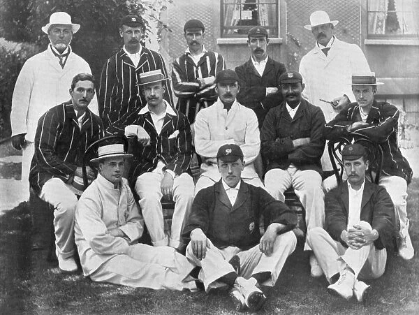 The England Test cricket XI at Lords, London, 1899. Artist: Hawkins & Co