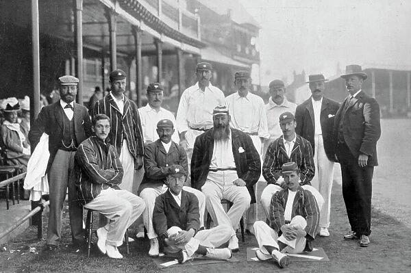 The England Test cricket XI at Nottingham, Nottinghamshire, 1899. Artist: WA Rouch