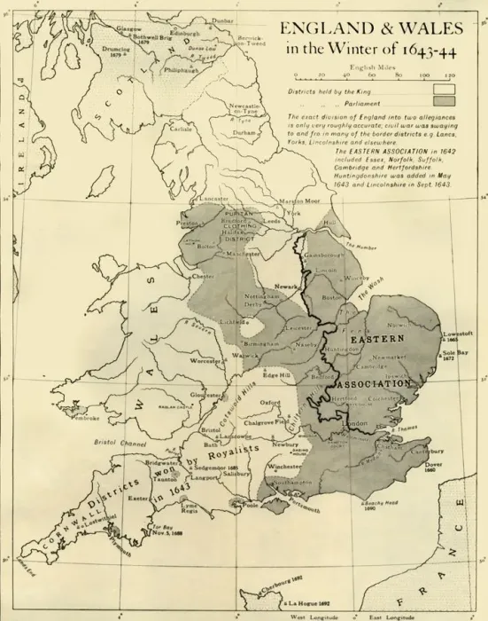 Framed Print : England & Wales in the Winter of 1643-44, 1926. Creators: Unknown, Emery Walker Ltd Framed Print : England & Wales in the Winter of 1643-44, 1926. Creators: Unknown, Emery Walker Ltd