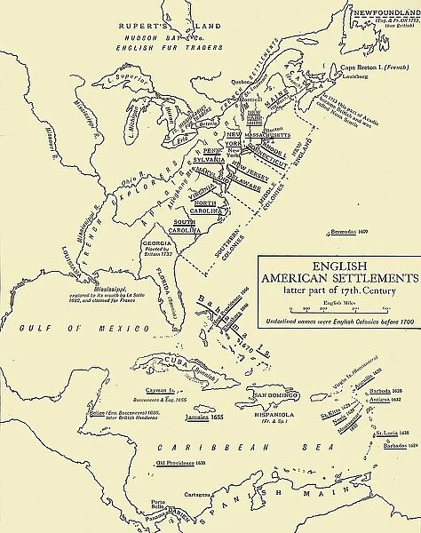 English American Settlements - latter part of 17th Century, 1926. Creators: Unknown