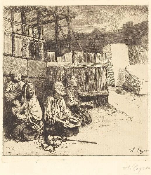 English Beggars (Les mendiants anglais), 1875. Creator: Alphonse Legros