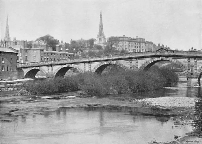 Framed Print : English Bridge, Shrewsbury, c1896. Artist: Valentine & Sons Framed Print : English Bridge, Shrewsbury, c1896. Artist: Valentine & Sons