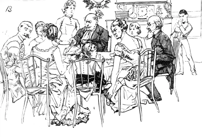 Framed Print : An English Christmas in Paris, drawn by A. Forestier, 1883. Creator: Unknown
