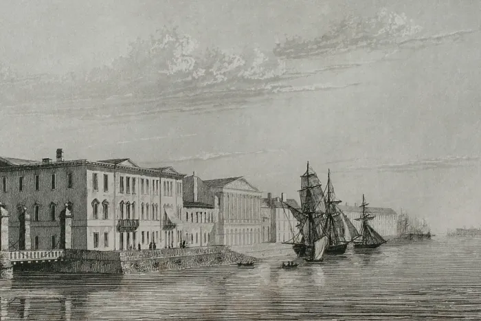 Framed Print : The English Embankment or English Quay, Saint Petersburg, Russia, 1839. Creator: Augustin Francois Lemaitre Framed Print : The English Embankment or English Quay, Saint Petersburg, Russia, 1839. Creator: Augustin Francois Lemaitre