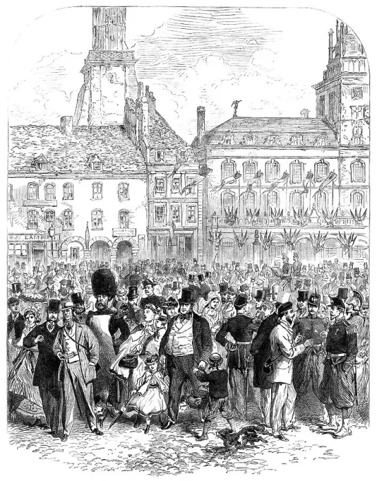 Framed Print : English Excursionists at Calais, 1865. Creator: Unknown Framed Print : English Excursionists at Calais, 1865. Creator: Unknown