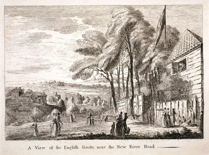 Framed Print : The English Grotto, New River Head, Finsbury, London, c1790 Framed Print : The English Grotto, New River Head, Finsbury, London, c1790
