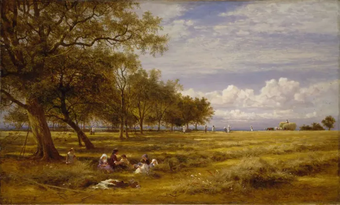 Framed Print : An English Hayfield, 1878. Creator: Benjamin Williams Leader Framed Print : An English Hayfield, 1878. Creator: Benjamin Williams Leader