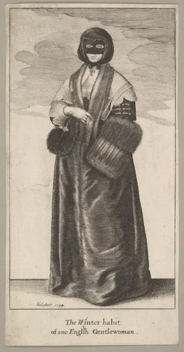 Framed Print : English Lady in Winter Costume (The Winter habit of ane English Gentlewoman), 1644 Framed Print : English Lady in Winter Costume (The Winter habit of ane English Gentlewoman), 1644