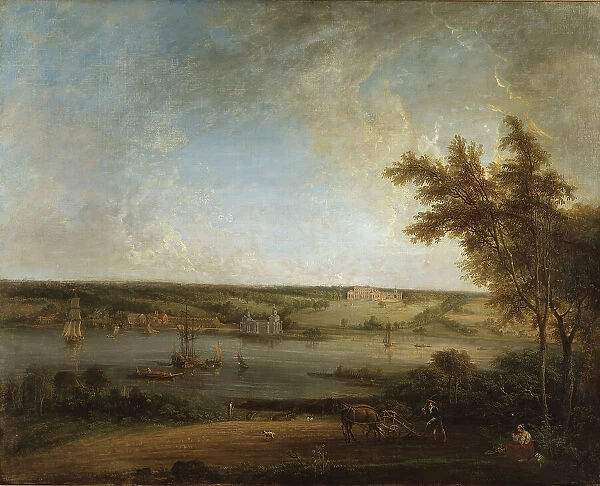 English Landscape from Mistley Hall, Essex, 1772. Creator: Elias Martin