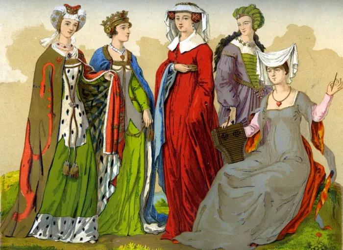 Framed Print : English noblewomen, 15th-16th century (1849). Artist: Edward May Framed Print : English noblewomen, 15th-16th century (1849). Artist: Edward May