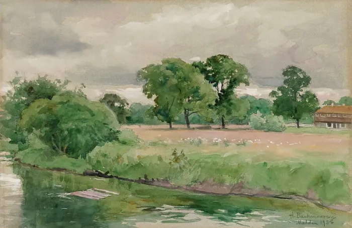 Framed Print : English Park View, 1936. Creator: Hugo Backmansson Framed Print : English Park View, 1936. Creator: Hugo Backmansson