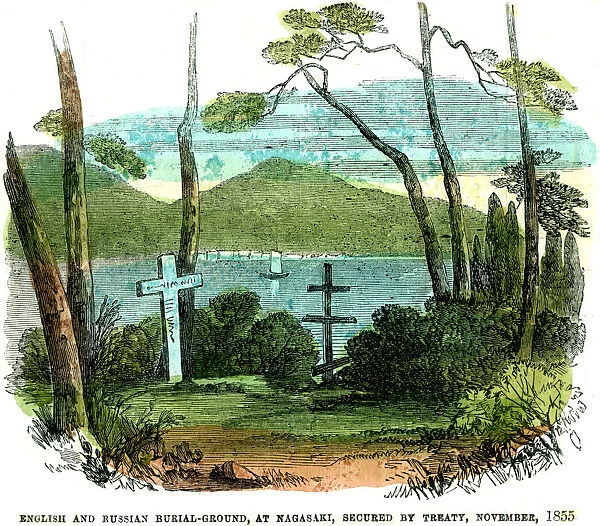 English and Russian burial-ground, at Nagasaki, secured by treaty, November 1855, (1856)