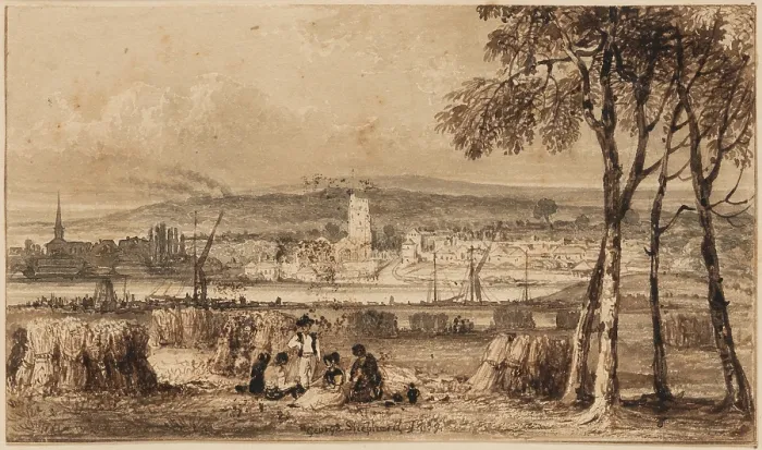 Framed Print : English Town, c1790-1840. Creator: George Shepheard Framed Print : English Town, c1790-1840. Creator: George Shepheard