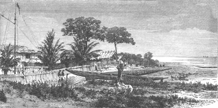 Framed Print : English trading settlement on the Gaboon; The Gaboon. 1875. Creator: Unknown Framed Print : English trading settlement on the Gaboon; The Gaboon. 1875. Creator: Unknown