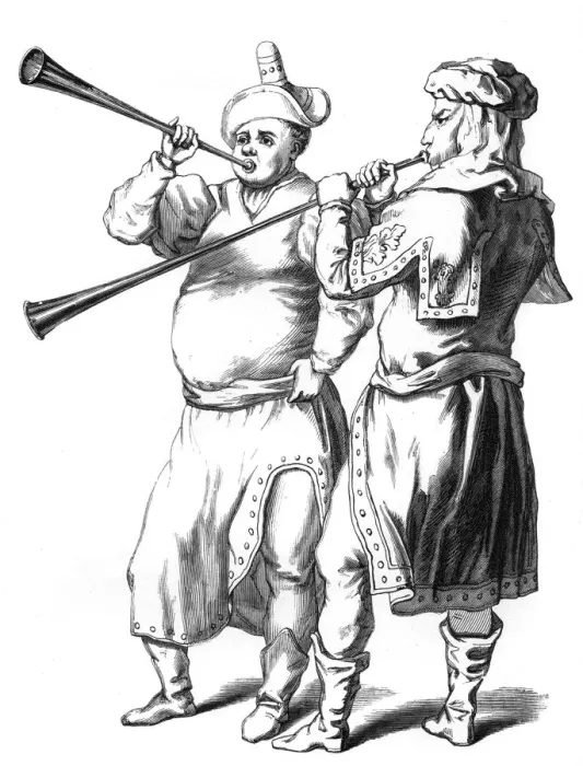 Framed Print : English trumpeters, 1375 (1849)