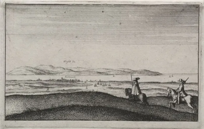 Framed Print : English Views: Isle of Wight from Portsmouth. Creator: Wenceslaus Hollar (Bohemian, 1607-1677) Framed Print : English Views: Isle of Wight from Portsmouth. Creator: Wenceslaus Hollar (Bohemian, 1607-1677)
