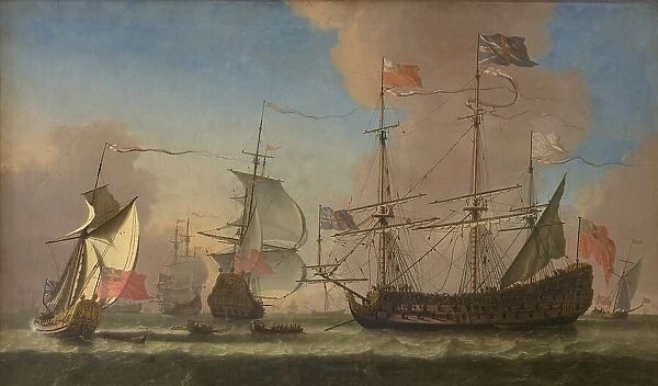 English Warships at Sea in a Fresh Breeze, 1677. Creator: Jan Karel Donatus van Beecq