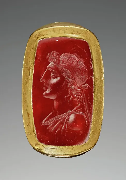 Framed Print : Engraved Gem with Alexander the Great inset Into a Hollow Ring, 1st century B.C. Creator: Unknown Framed Print : Engraved Gem with Alexander the Great inset Into a Hollow Ring, 1st century B.C. Creator: Unknown