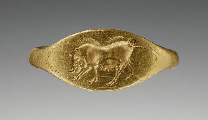 Framed Print : Engraved Ring with a Sow, about 500 BC. Creator: Unknown Framed Print : Engraved Ring with a Sow, about 500 BC. Creator: Unknown
