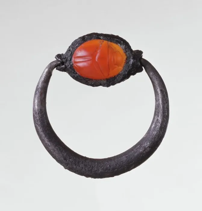 Framed Print : Engraved Scarab Gem Inset Into a Ring, late 6th century BC. Creator: Unknown Framed Print : Engraved Scarab Gem Inset Into a Ring, late 6th century BC. Creator: Unknown
