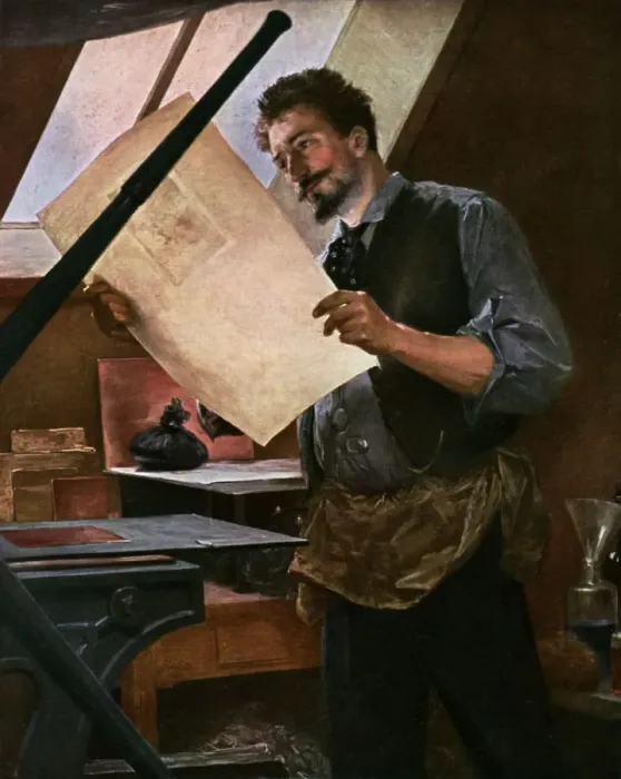 Framed Print : The Engraver, 1911-1912 Framed Print : The Engraver, 1911-1912