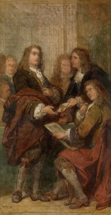Framed Print : The Engraver Gerard Edelinck in Paris, (c1670s), c1860s. Creator: Nicaise de Keyser Framed Print : The Engraver Gerard Edelinck in Paris, (c1670s), c1860s. Creator: Nicaise de Keyser