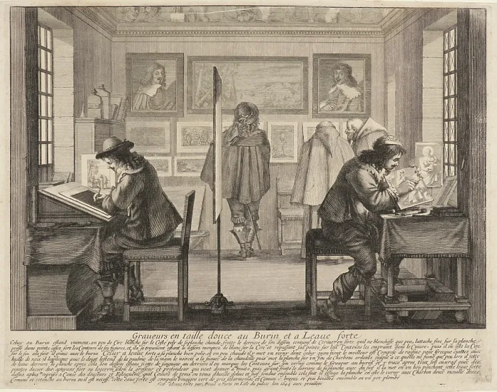 Framed Print : The Engravers (Les Graveurs), 1643. Creator: Bosse, Abraham (1602-1676) Framed Print : The Engravers (Les Graveurs), 1643. Creator: Bosse, Abraham (1602-1676)
