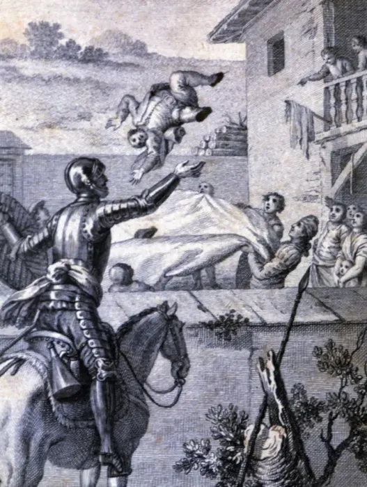 Framed Print : Engraving in an episode of Don Quixote, in El Ingenioso Hidalgo Don Quijote de la Mancha Framed Print : Engraving in an episode of Don Quixote, in El Ingenioso Hidalgo Don Quijote de la Mancha