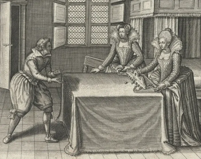 Framed Print : Enigmes Joyeuses pour les Bons Esprits, Plate 6, ca. 1615. Creators: Jan van Haelbeeck, Jean le Clerc Framed Print : Enigmes Joyeuses pour les Bons Esprits, Plate 6, ca. 1615. Creators: Jan van Haelbeeck, Jean le Clerc