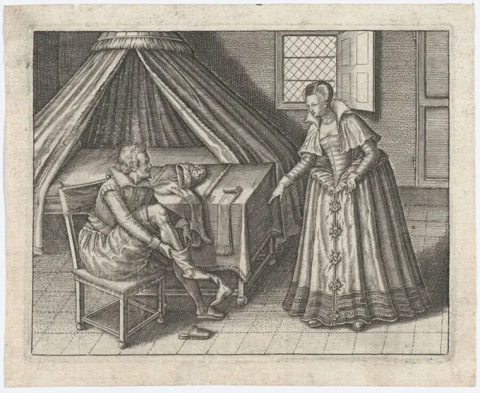 Framed Print : Enigmes Joyeuses pour les Bons Esprits, Plate 2, ca. 1615. Creators: Jan van Haelbeeck, Jean le Clerc Framed Print : Enigmes Joyeuses pour les Bons Esprits, Plate 2, ca. 1615. Creators: Jan van Haelbeeck, Jean le Clerc