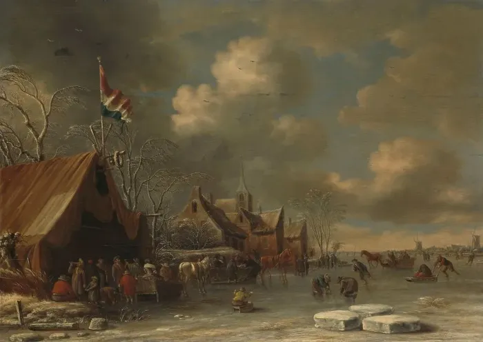 Framed Print : Enjoying the Ice, 1677. Creator: Thomas Heeremans Framed Print : Enjoying the Ice, 1677. Creator: Thomas Heeremans