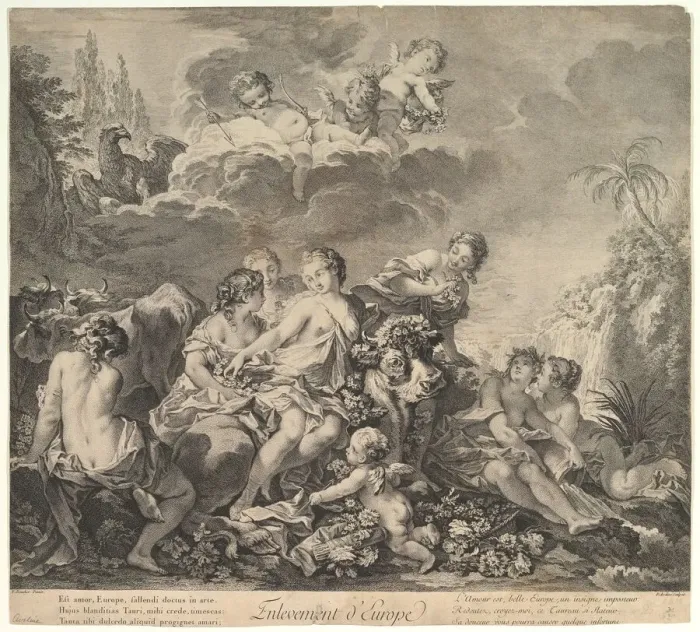 Framed Print : Enlevement d Europe (Abduction of Europa), 18th century Framed Print : Enlevement d Europe (Abduction of Europa), 18th century