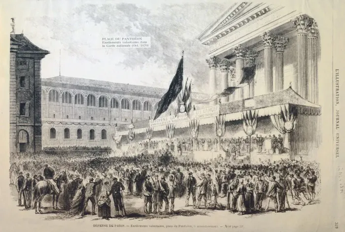 Framed Print : Enlistment of Volunteers into the National Guard, Place du Pantheon, Paris, 1870-1871 Framed Print : Enlistment of Volunteers into the National Guard, Place du Pantheon, Paris, 1870-1871