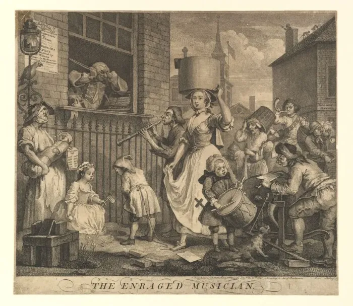 Framed Print : The Enraged Musician, November 30, 1741. Creator: William Hogarth Framed Print : The Enraged Musician, November 30, 1741. Creator: William Hogarth