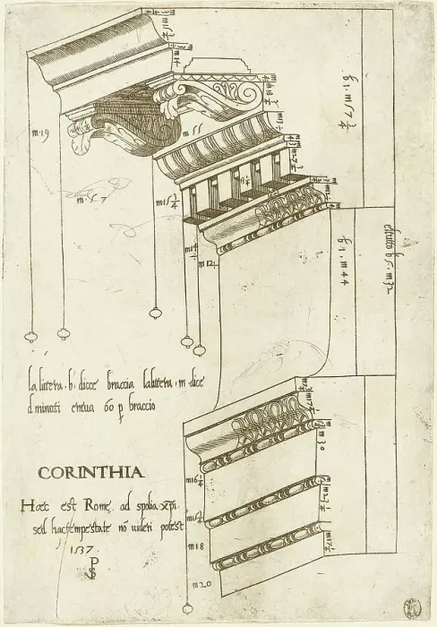 Framed Print : Entablature from the Basilica Ulpia, Rome, 1537. Creator: Master PS Framed Print : Entablature from the Basilica Ulpia, Rome, 1537. Creator: Master PS