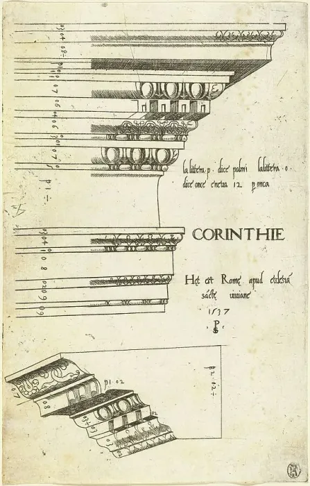 Framed Print : Entablature from the Church of Saint Bibiana, Rome, 1537. Creator: Master PS Framed Print : Entablature from the Church of Saint Bibiana, Rome, 1537. Creator: Master PS