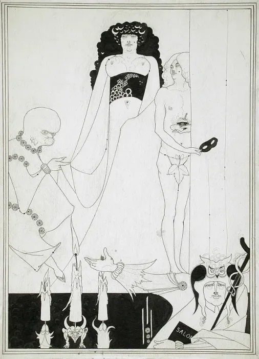 Framed Print : Enter Herodias. Illustration for Salome by Oscar Wilde. Artist: Beardsley, Aubrey (1872?1898) Framed Print : Enter Herodias. Illustration for Salome by Oscar Wilde. Artist: Beardsley, Aubrey (1872?1898)