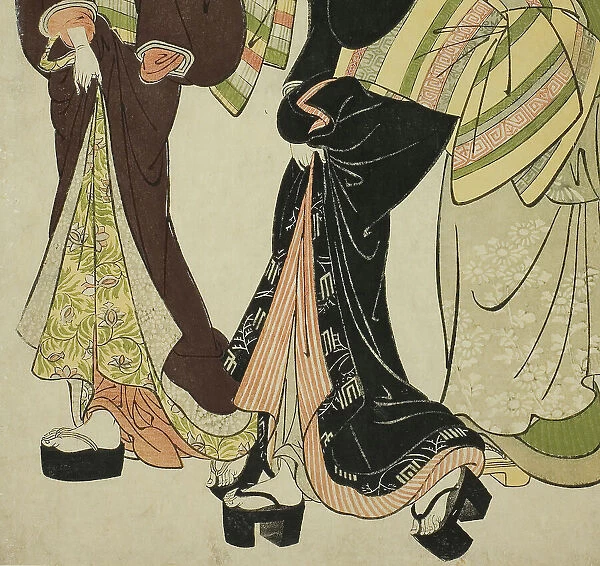 Two Entertainers and a Maid, c. 1777. Creator: Kitao Shigemasa