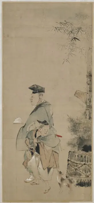 Framed Print : Two Entertainers Strolling on the New Year, Edo period, ca. 1798-1801. Creator: Hokusai Framed Print : Two Entertainers Strolling on the New Year, Edo period, ca. 1798-1801. Creator: Hokusai