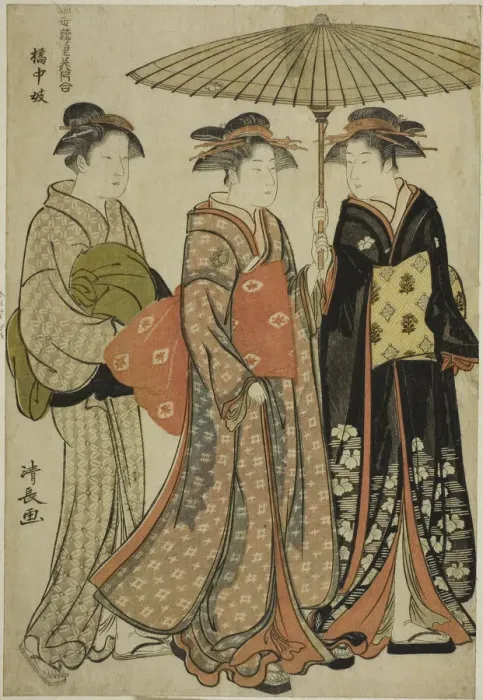 Framed Print : Entertainers of Tachibana (Kitchugi), from the series A Collection of Contemporary... c. 1781. Creator: Torii Kiyonaga Framed Print : Entertainers of Tachibana (Kitchugi), from the series A Collection of Contemporary... c. 1781. Creator: Torii Kiyonaga