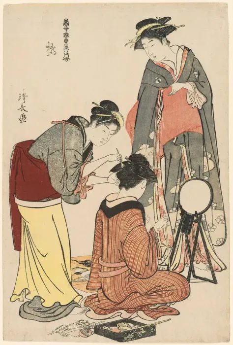 Framed Print : Entertainers of the Tachibana, from the series A Collection of Contemporary Beauties of... c.1782. Creator: Torii Kiyonaga Framed Print : Entertainers of the Tachibana, from the series A Collection of Contemporary Beauties of... c.1782. Creator: Torii Kiyonaga