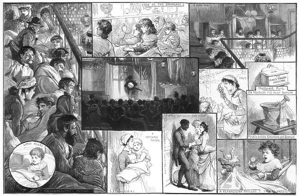 An entertainment at Kings College Hospital, 1885. Artist: Charles Joseph Staniland