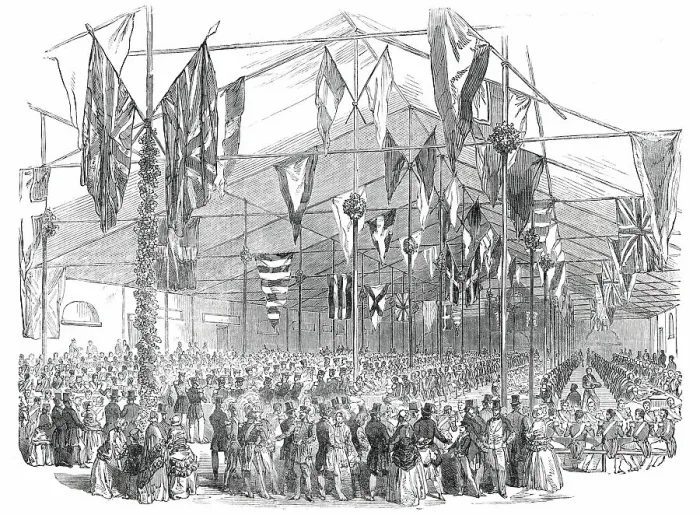 Framed Print : Entertainment to the...Coldstream Guards... 1850. Creator: Unknown Framed Print : Entertainment to the...Coldstream Guards... 1850. Creator: Unknown