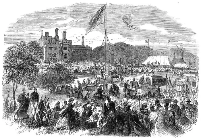 Framed Print : Entertainment to four thousand school children at Dudley, 1865. Creator: Unknown Framed Print : Entertainment to four thousand school children at Dudley, 1865. Creator: Unknown